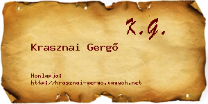 Krasznai Gergő névjegykártya